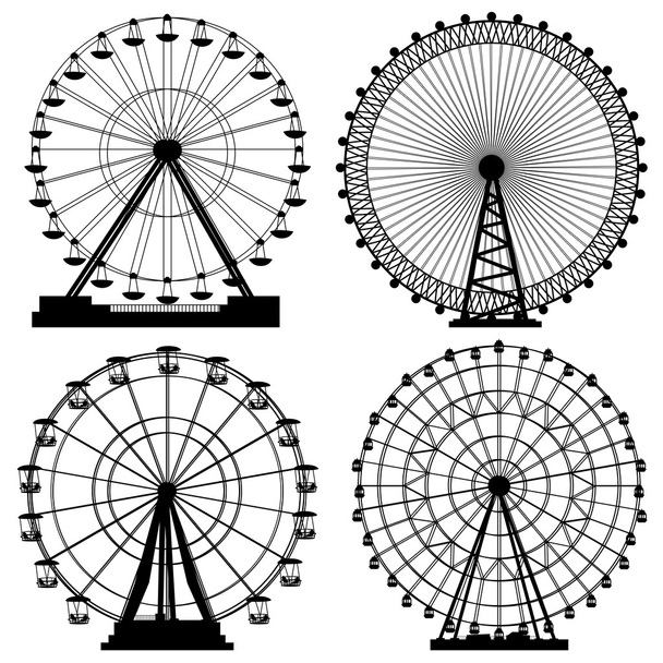 Cartoon flat style drawing of colorful ferris wheel in an amusement park, a  large circular circle high in the sky. Interesting recreational rides for  happy families. Graphic design vector illustration 15087732 Vector