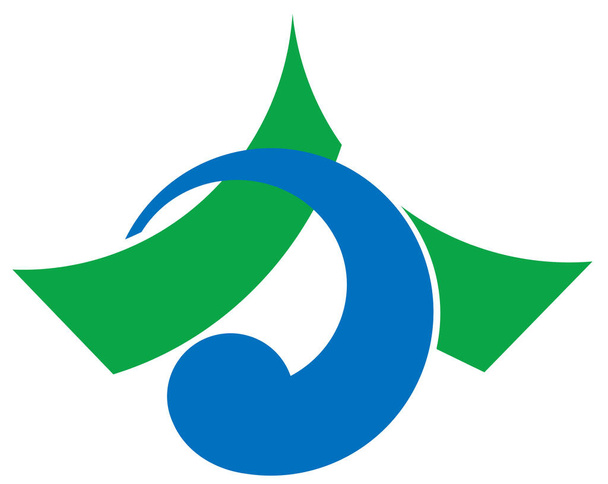 Wappen der Stadt Kahoku. Präfektur Ishikawa. Japan - Foto, Bild