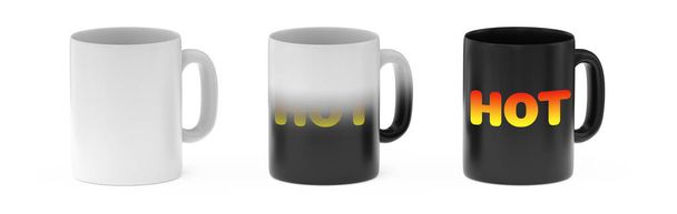 thermoreactive mug white background 3D rendering - Photo, Image