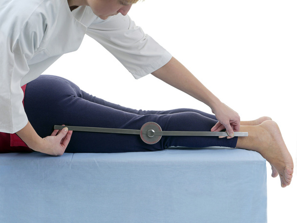 Measurement of knee joint flexion - Photo, Image