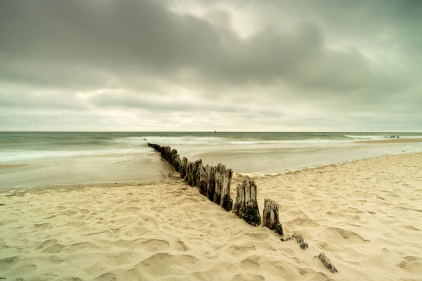 Natural landscape from the sea on a cloudy windy day. - Photo, Image
