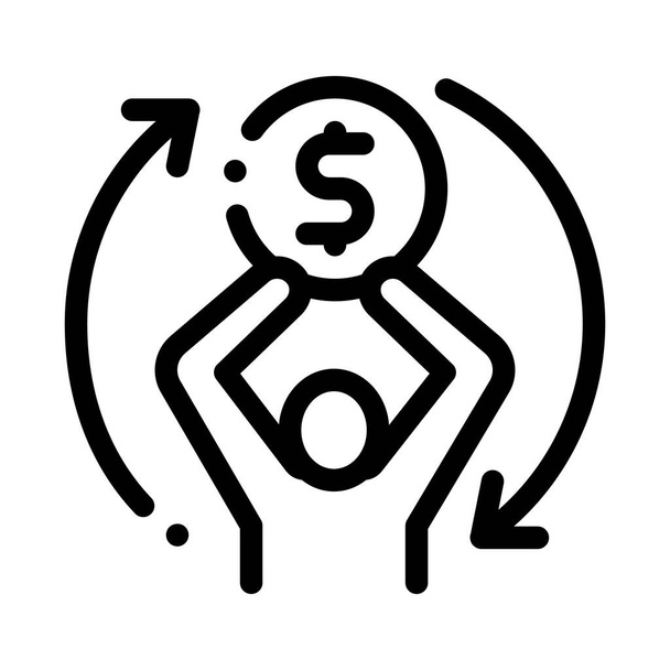 вектор фінансового повторного відтворення. фінансовий реплейний знак. ізольована символьна ілюстрація контуру
 - Вектор, зображення
