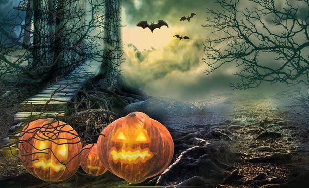 Halloween background. Colorful fantasy scenery. - Photo, Image