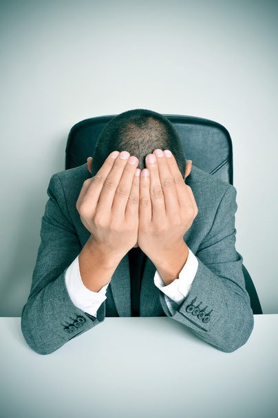 businessman with his hands in his head - Photo, Image