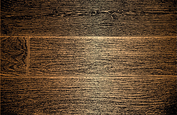 Distressed Overlay goldenen Holzplanke Textur, Grunge-Hintergrund. abstrakte Halbtonvektorillustration - Vektor, Bild