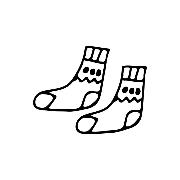 Doodle socks icon in vector. Hand drawn socks icon in vector - Vector, Image