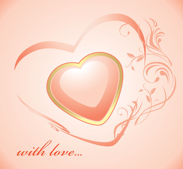 Shining pink heart. Background to the Valentines day - Vector, Image
