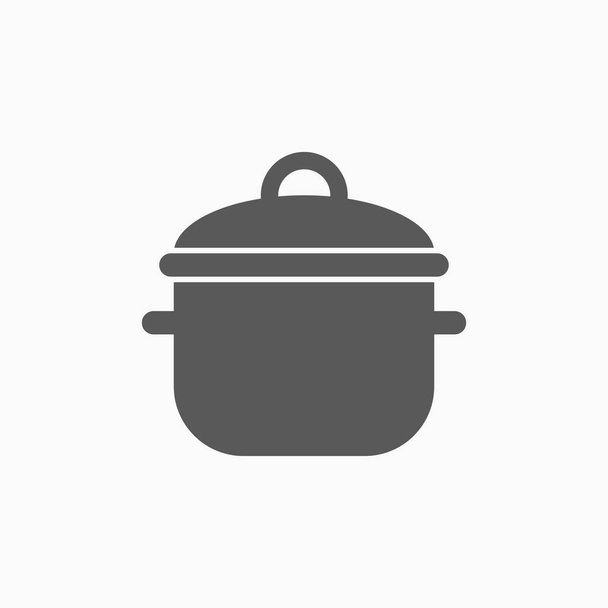 icône de casserole, cuisinier vecteur, icône d'ustensiles de cuisine, illustration de nourriture, vecteur de cuisine - Vecteur, image
