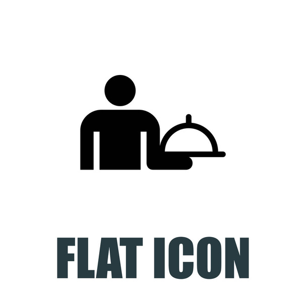 Waiter icon. Flat illustration isolated vector sign symbol - Vector, Image