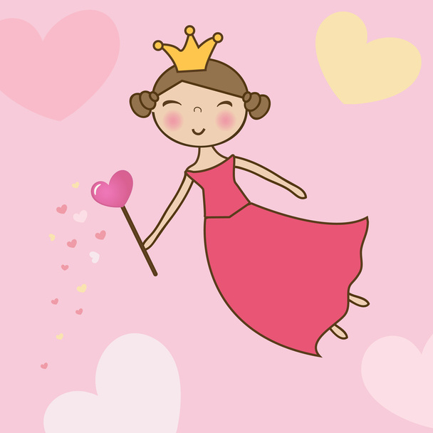 Fairy with heart magic wand. - ベクター画像