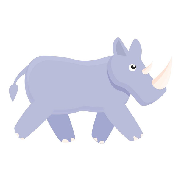 Walking rhino icon, cartoon style - Vecteur, image