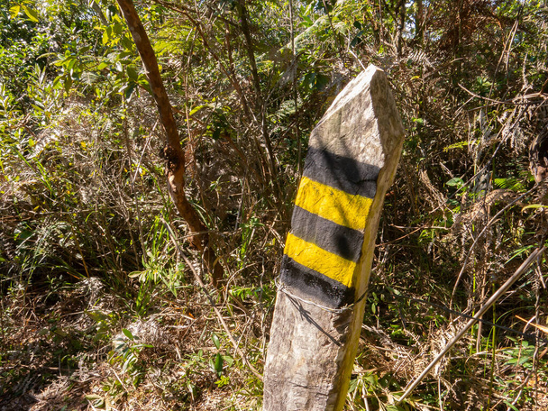 Trail marks in Transmantiqueira long trail hike - mantiqueira range Brazil - Photo, Image