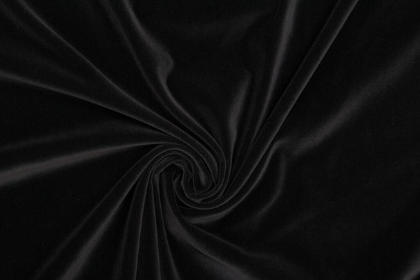 Draperia pięknego czarnego aksamitu - Zdjęcie, obraz