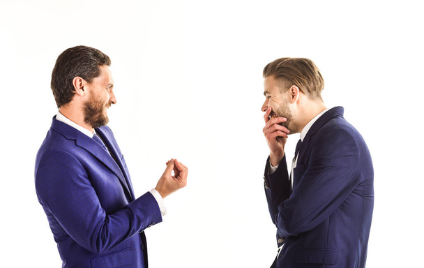 Communications and business concept. Men in suits or business partners - Fotó, kép