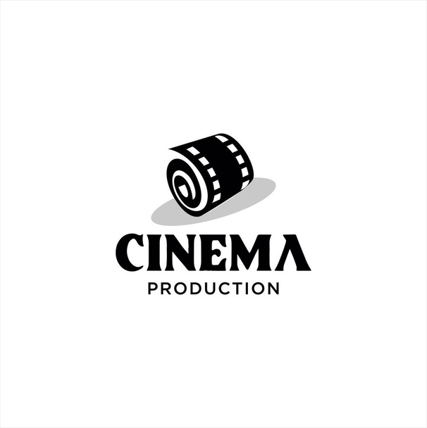 abstracto logotipo de cine silueta vector plantilla de diseño aislado sobre fondo blanco. película medios Logo icono vector stock
 - Foto, imagen
