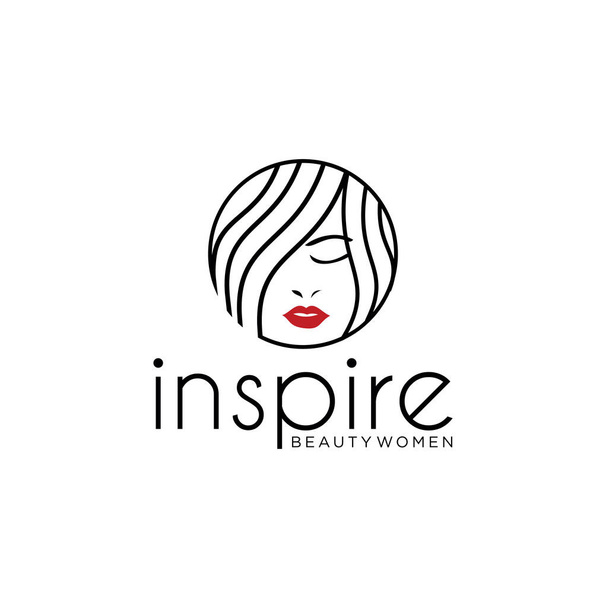 Mujer Wellness Logo Design Template. logotipo de belleza de las mujeres Plantilla cosmética vector icono de diseño. Hermosa mujer Logo Diseño Ilustración. Logo de mujer para Spa, Moda y Belleza
 - Foto, Imagen