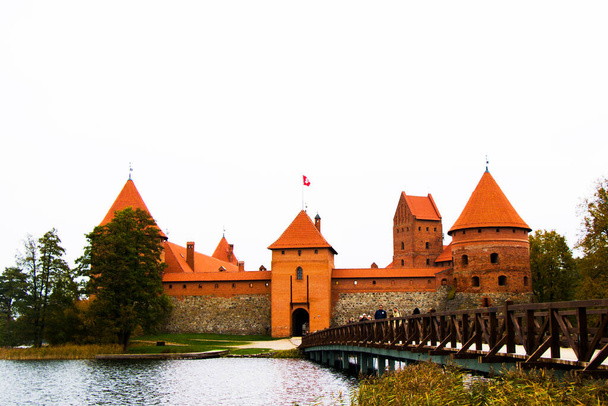 Trakai Kalesi, ünlü bir yer, seyahat. - Fotoğraf, Görsel