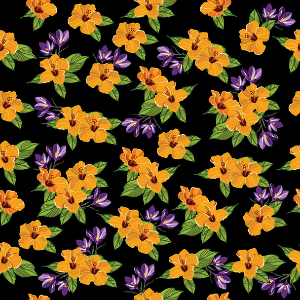 Floral seamless pattern with beautiful flowers - Vektor, Bild