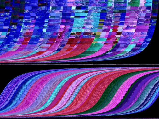 Scrolling VHS lijnen, pixelscherm overlay, rgb kleuren - Foto, afbeelding