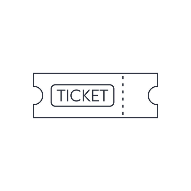 チケットアイコン。白い背景のベクトル記号-フラットラインスタイル｜EPS10 - ベクター画像