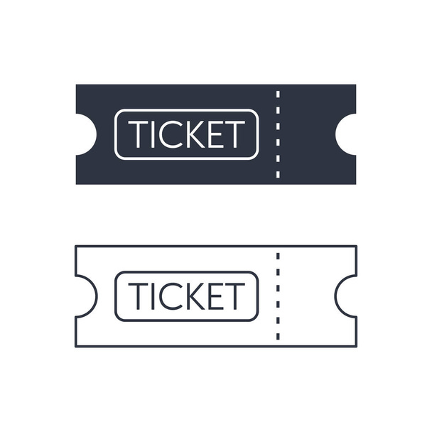 Ticketsymbol. Vektorsymbol auf weißem Hintergrund im flachen Linienstil EPS10 - Vektor, Bild