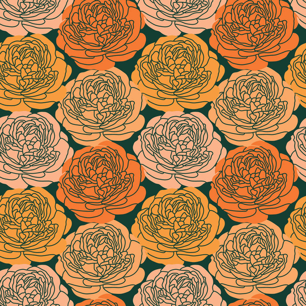 χωρίς ραφή επαναλαμβανόμενο μοτίβο με τριαντάφυλλα. εικονογράφηση διανύσματος - Διάνυσμα, εικόνα