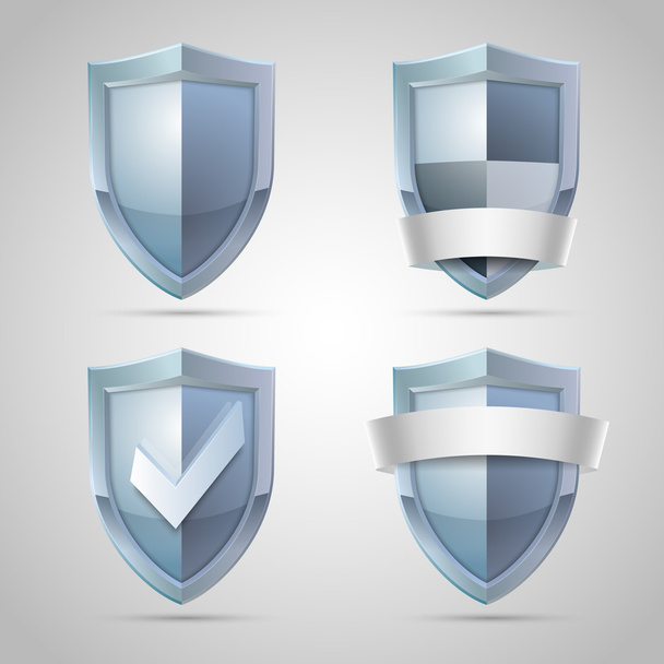 Set of shield icons - Vector, Image