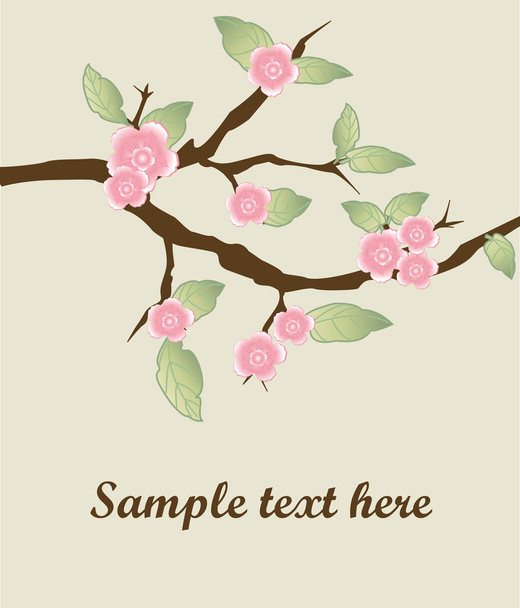 Cherry tree Sakura flowers banners. Vector. - Vektör, Görsel