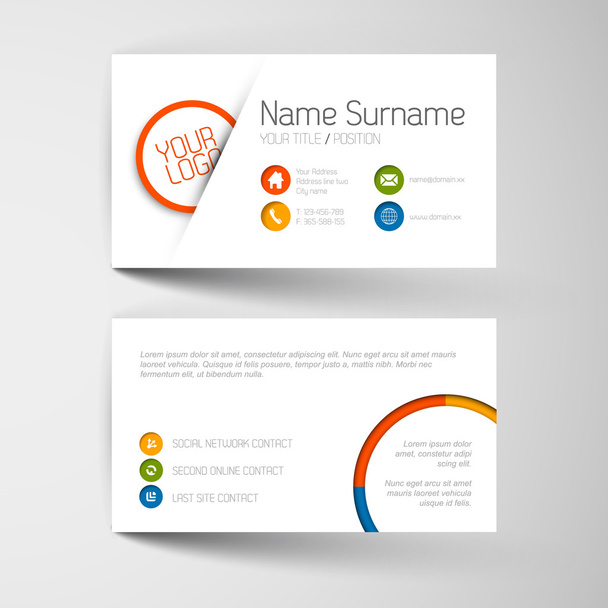 Business card template with flat user interface - Vector, Image