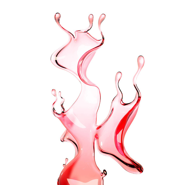 A splash of red wine. 3d rendering, 3d illustration. - Photo, image