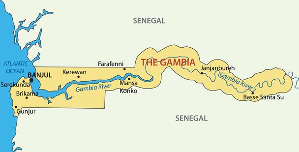 República de Gambia - mapa vectorial
 - Vector, Imagen