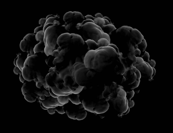 Gray smoke on a black background. 3d rendering, 3d illustration. - Valokuva, kuva