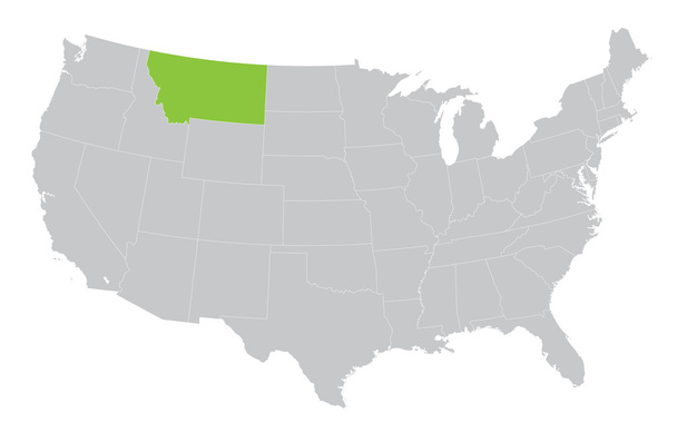 χάρτη των ΗΠΑ, με ένδειξη της πολιτεία της Μοντάνα - Διάνυσμα, εικόνα