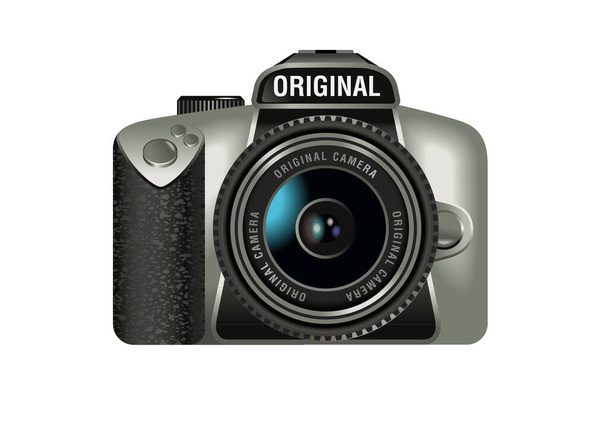 Illustrazioni della fotocamera reflex a obiettivo singolo. / Progettare la fotocamera. - Foto, immagini
