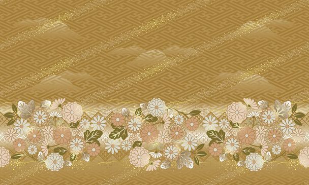 Stile giapponese, modello del fiore, modello senza cuciture. Modello tradizionale kimono del Giappone. - Foto, immagini