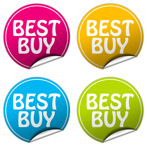 BEST BUY round stickers set on white background - Фото, изображение