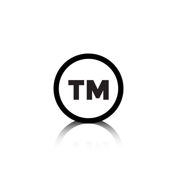 Trademark Symbol Vector im trendigen Stil isoliert auf weißem Hintergrund. TM Letter Icon im Kreis - Vektor, Bild