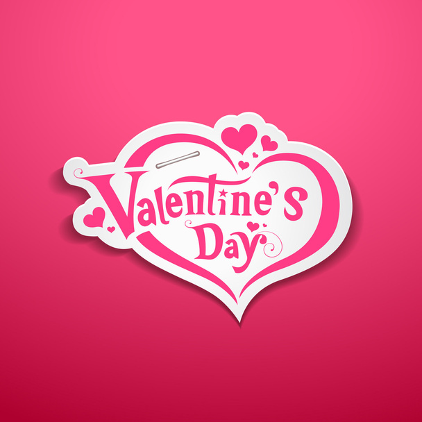 Happy Valentine's Day lettering design on pink background - Vector, Image