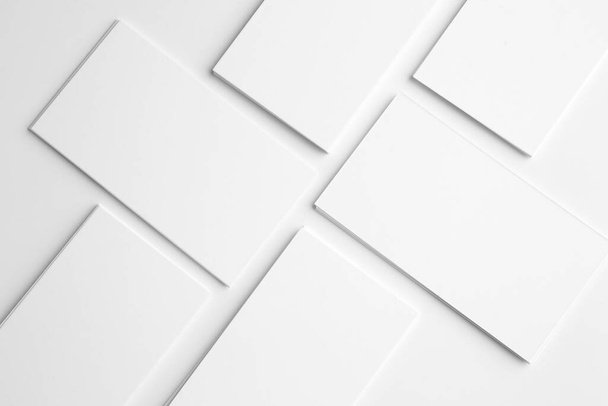 Blank business cards on white background - Fotoğraf, Görsel