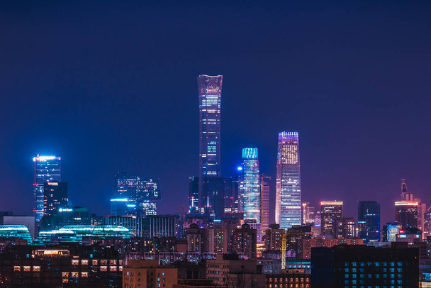 CBD vista nocturna de Beijing, China
 - Foto, Imagen