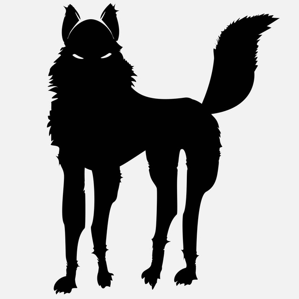 Kuva mustasta sudesta. Wolf tatuointi Exposition ja t-paita suunnittelu. Halloween-ikoni. Luonnonvaraiset eläimet - Vektori, kuva