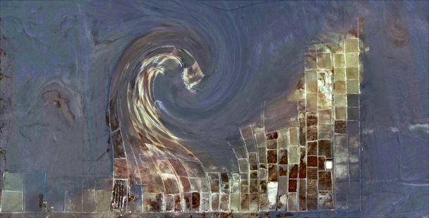 Абстрактна фотографія з хвильовим ефектом, арт-цифровий, абстрактний символ Інь Янь
, - Фото, зображення