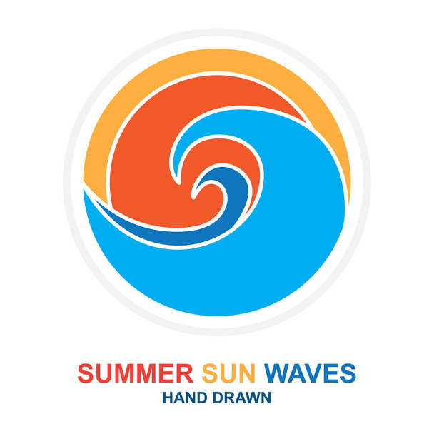 Summer abstract  sun and waves  logo, icon and design element. Colorful vector theme. - Vector, Image