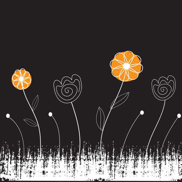 Retro floral card - ベクター画像