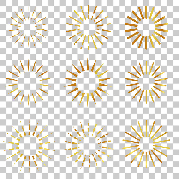 Διάνυσμα Big Golden Sunburst, στρογγυλεμένη γωνία, σε διαφανές φόντο Effect - Διάνυσμα, εικόνα
