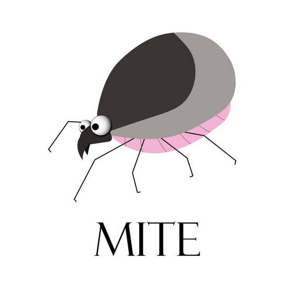 Μίτε. Ο Τικ είναι αιμοβόρο έντομο. Το παράσιτο είναι τσιμπούρι. Θερινή επιδημία. Νόσος Lyme - Διάνυσμα, εικόνα