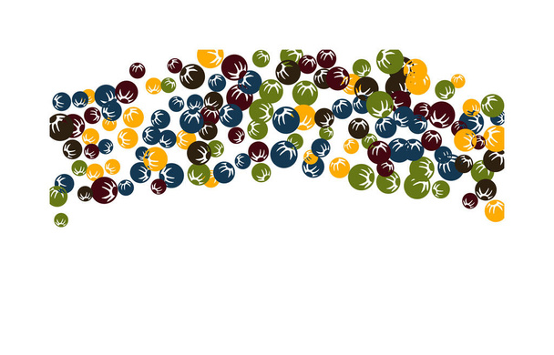 Женский цветочный узор с простыми стилизованными ягодами для поздравительной открытки или плаката. - Вектор,изображение