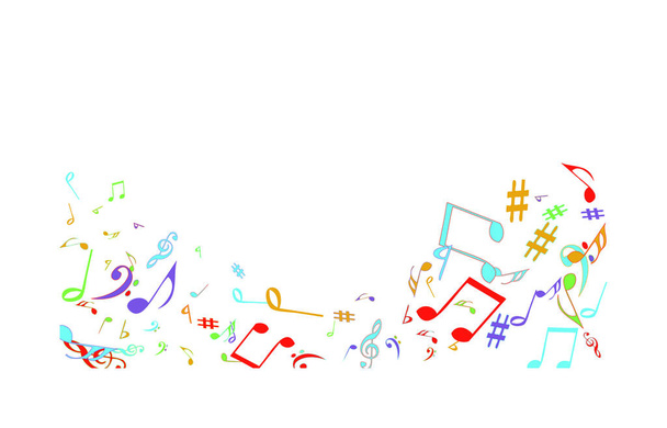 Signos musicales. Fondo moderno con notas. Elemento vectorial para cartel musical - Vector, Imagen