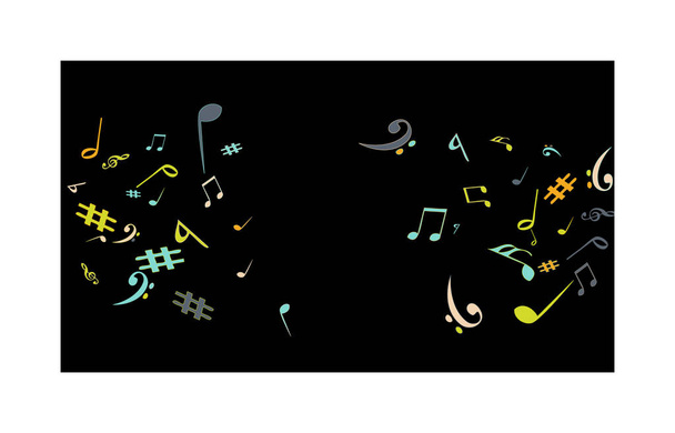 Музыкальные знаки. Современный фон с нотами. Векторный элемент для музыкального постера - Вектор,изображение