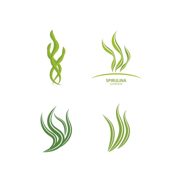 スピルリナの葉のロゴのイラストベクトルデザイン - ベクター画像